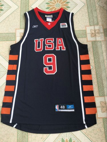 2004 Lebron James 9 Athens Olympic jersey Blue